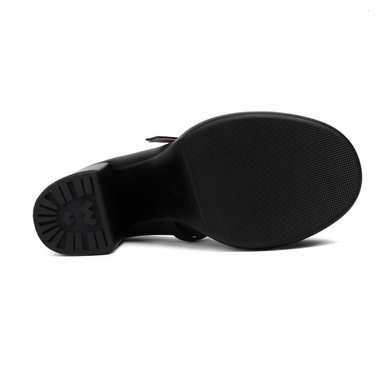 Bow Pumps Heel Chunky Jane Mary