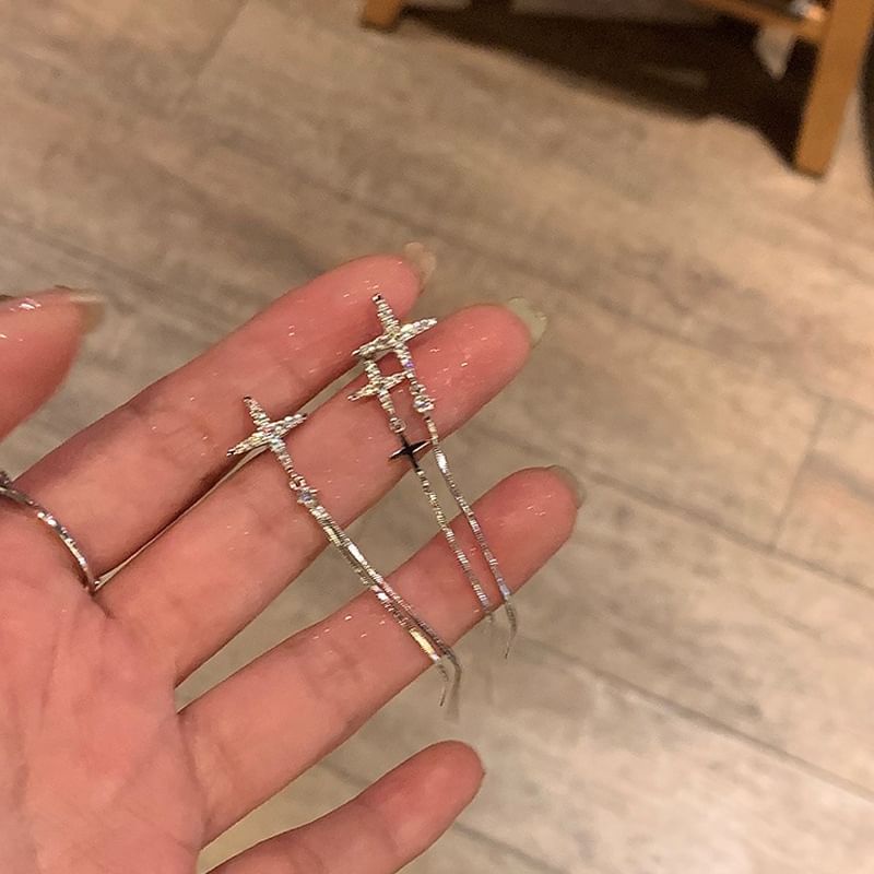 Earring Drop Star Rhinestone