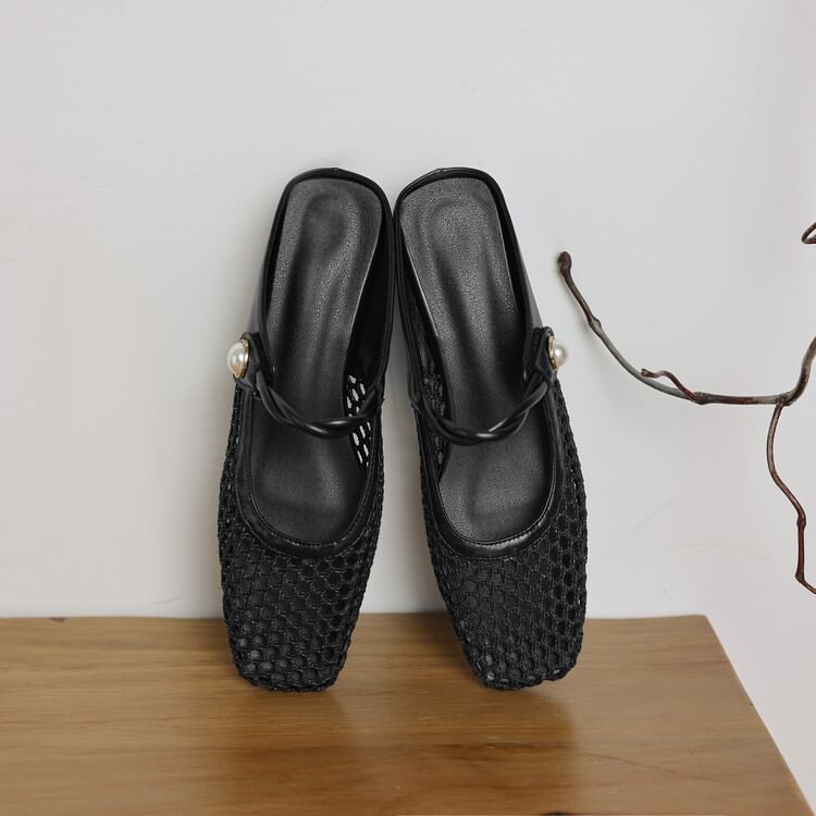 Heel Mules Mesh Low