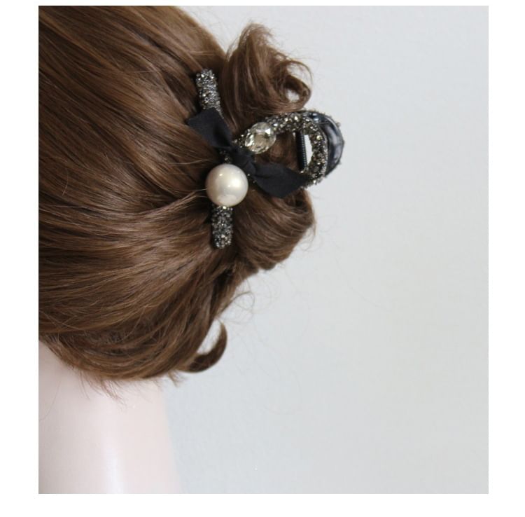 Pince à cheveux à paillettes et fausses perles