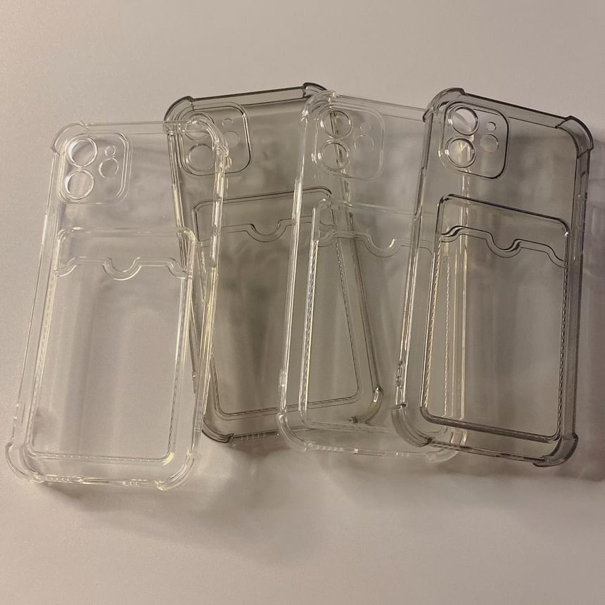 Étui de téléphone avec porte-cartes transparent