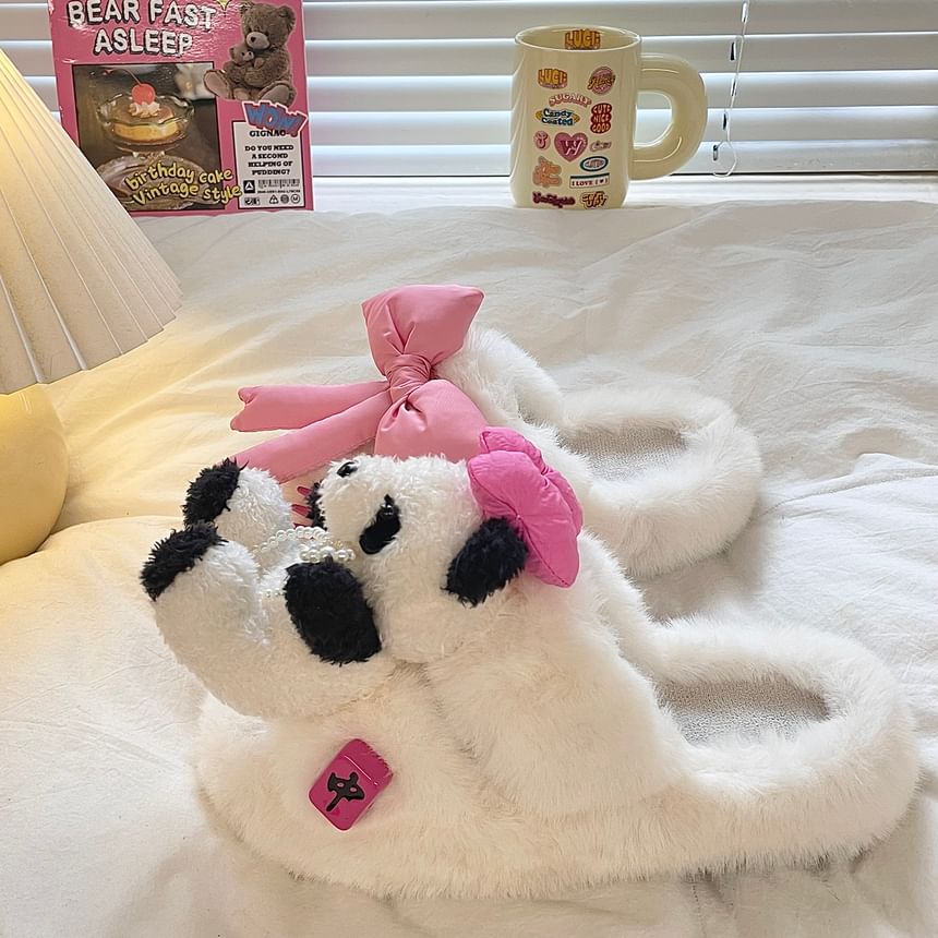 Chaussons moelleux avec nœud panda
