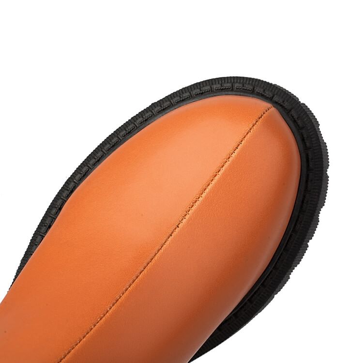 Boots Leather Platform Short Faux