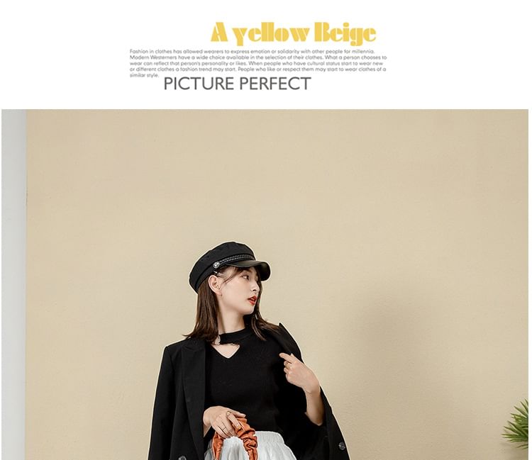 Plain Leather Chunky Zip-Up Heel Patent Boots Short