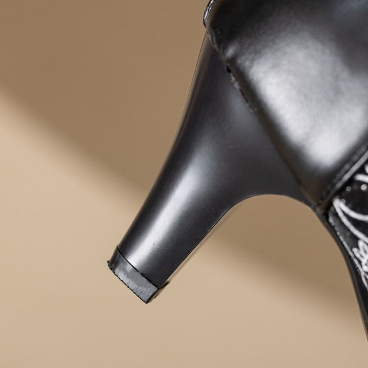 Lace Short Boots Heel Block