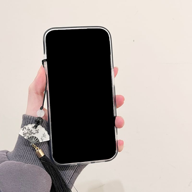 Tassel Set Charm Case Phone / Crane