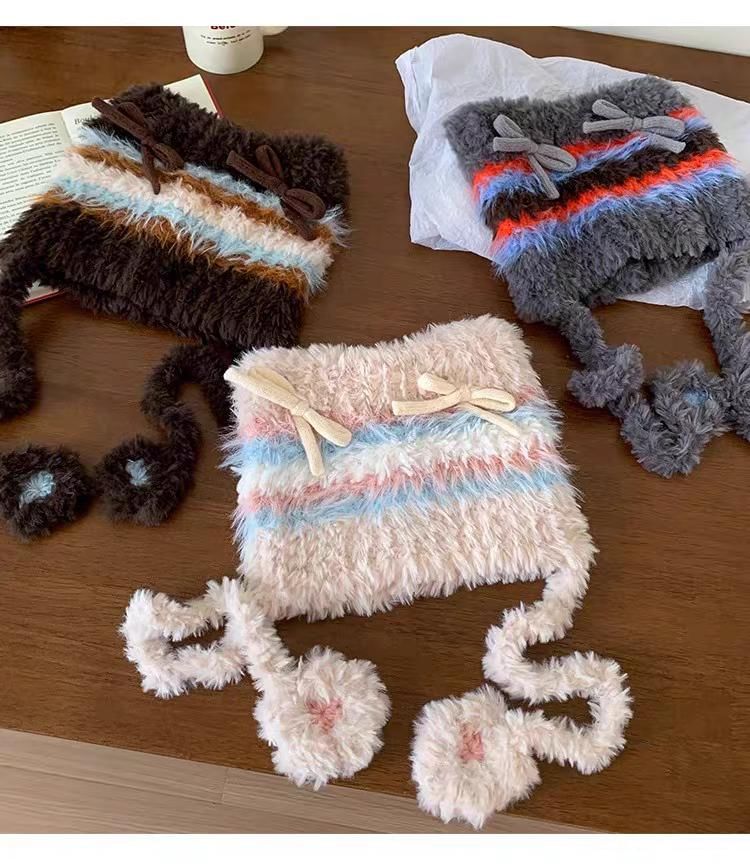 Beanie Bow Ear Cat Knit Fluffy