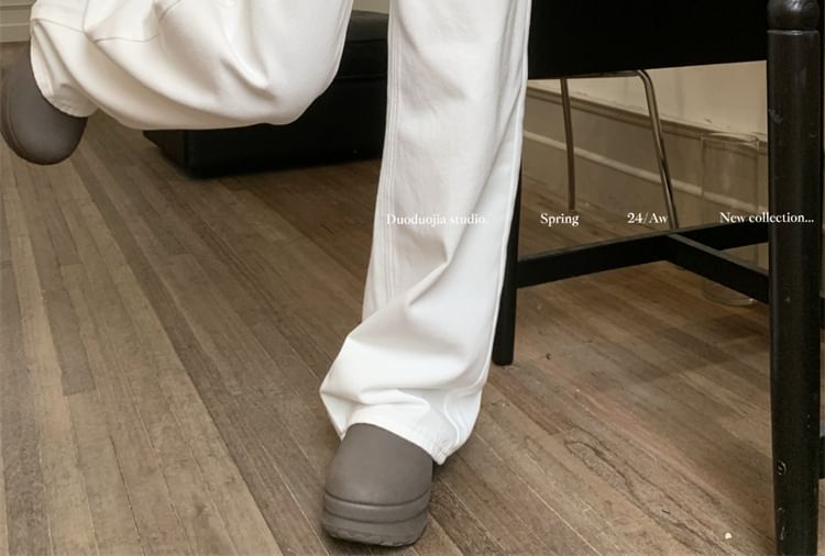 Fit Bow Embroidered Loose Waist Jeans High