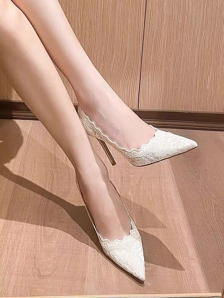 Lace Pumps Heel Stiletto