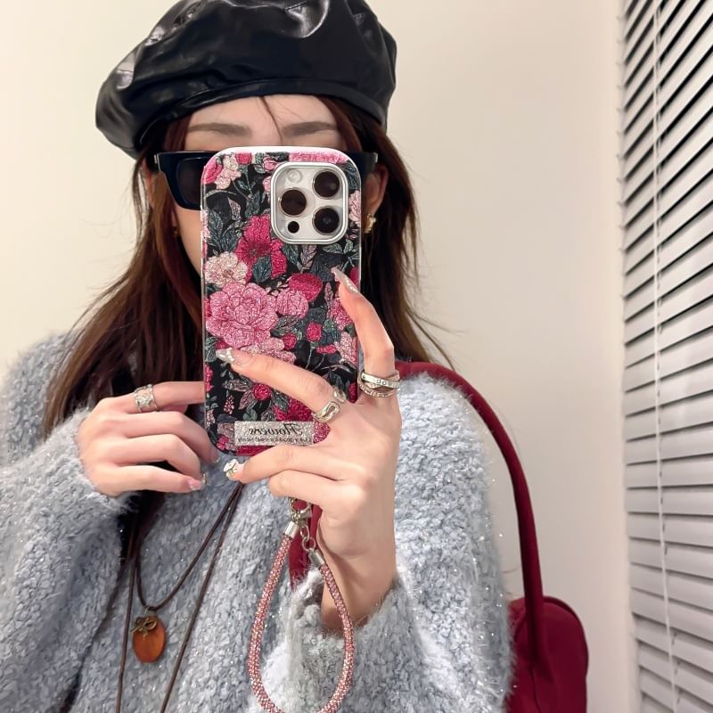 Set / Case Strap Floral Phone