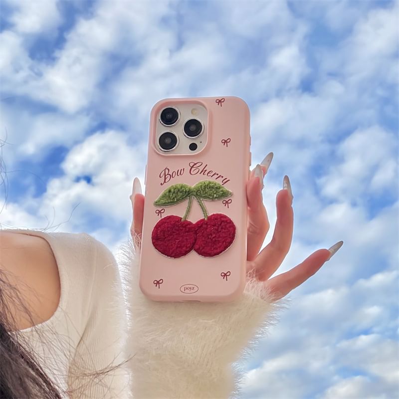 Case Cherry Phone Embroidered