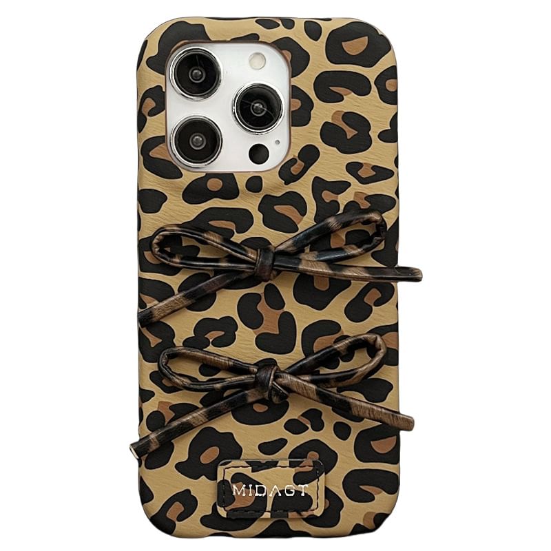 Print Leopard Phone Bow Case