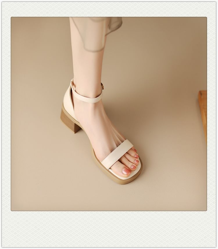 Ankle Strap Chunky Sandals Heel