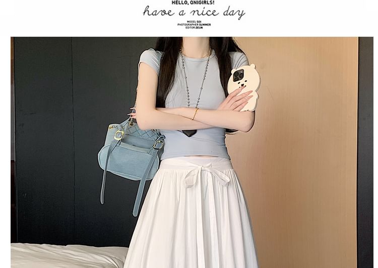 High A-Line Skirt Panel Maxi Rise Lace