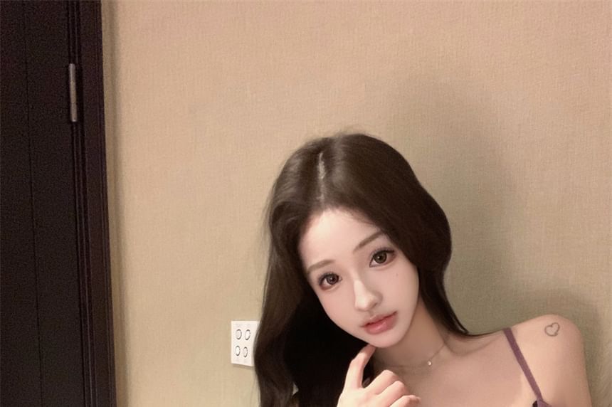 Flowy Top Ruffle Lace Panel Trim Cami