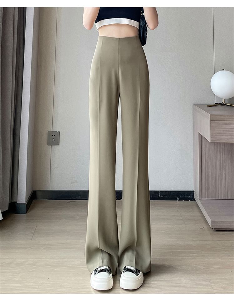 Designs) Leg (Various High Straight Pants Waist Dress Plain