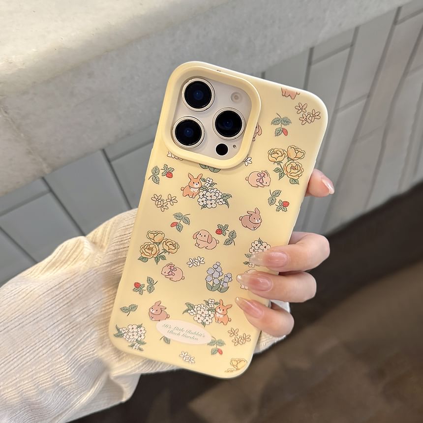 Case Set Print Bead / Strap Rabbit Phone