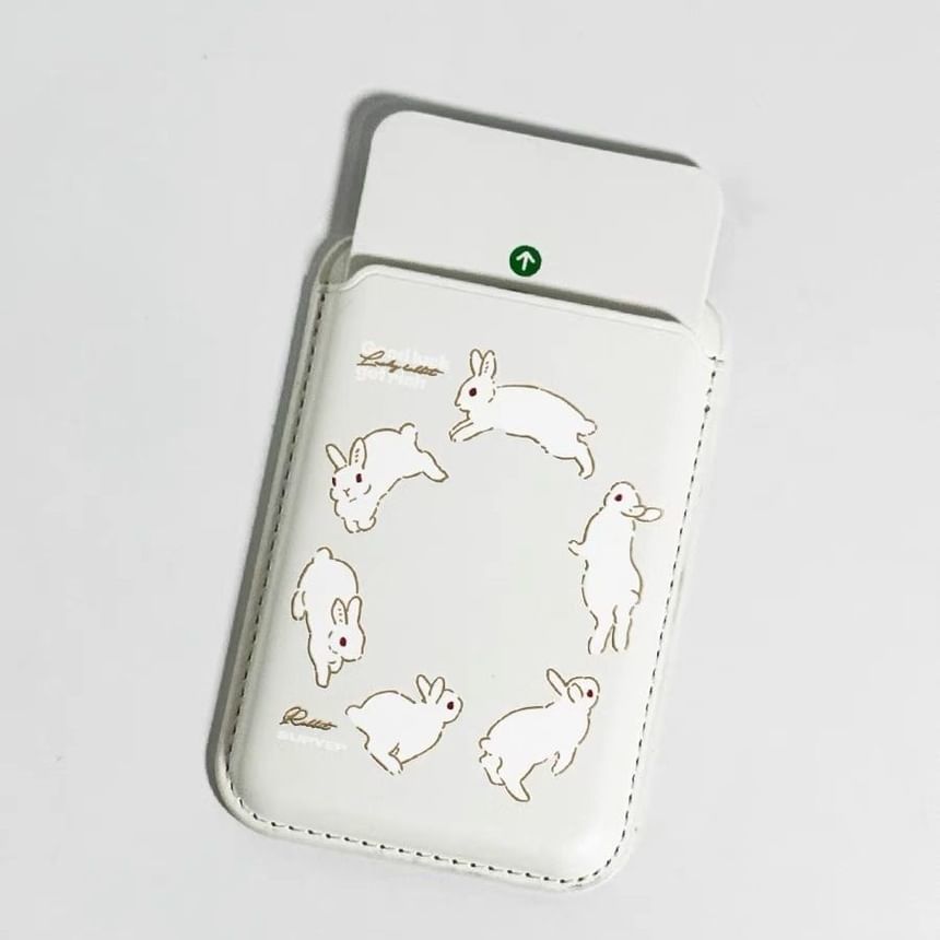/ Card Case Compatible Print iPhone Magsafe Set Rabbit