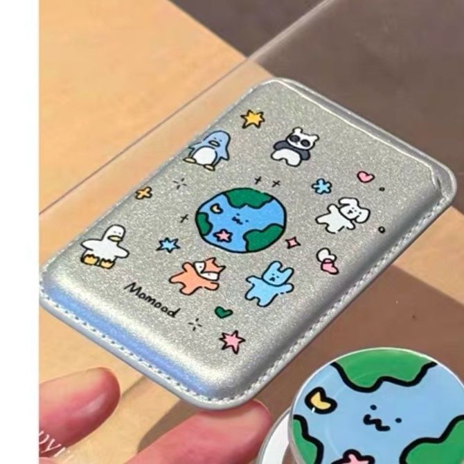 Earth Card / Animal Case with Holder (Compatible Set Magnetic Phone MagSafe)