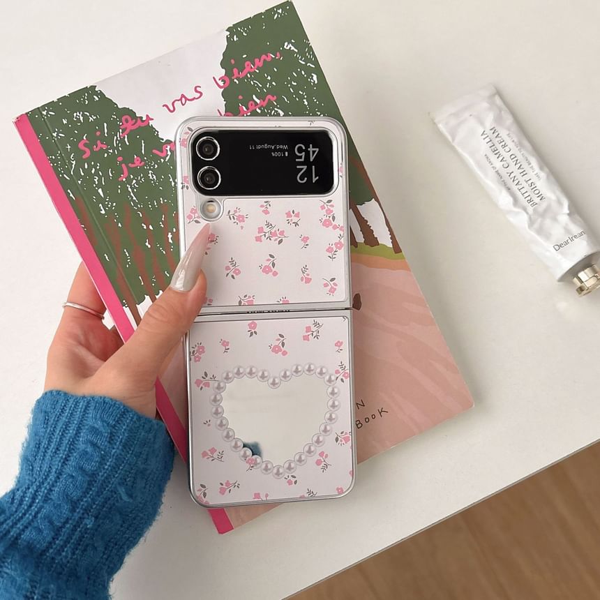 Floral Heart Mirrored Phone Case