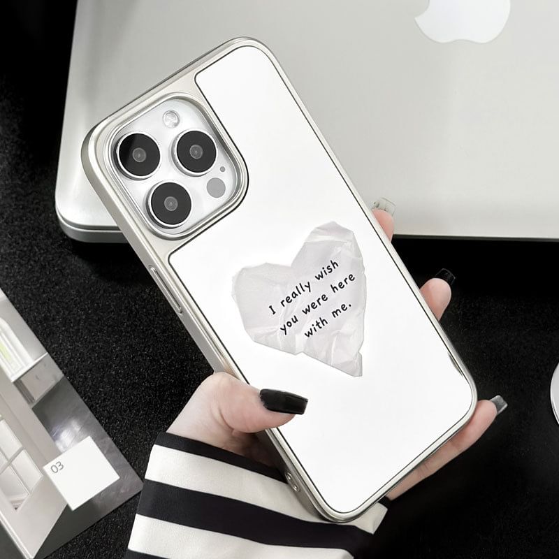 Heart Lettering Mirrored Magnetic (Compatible with MagSafe) Phone Case