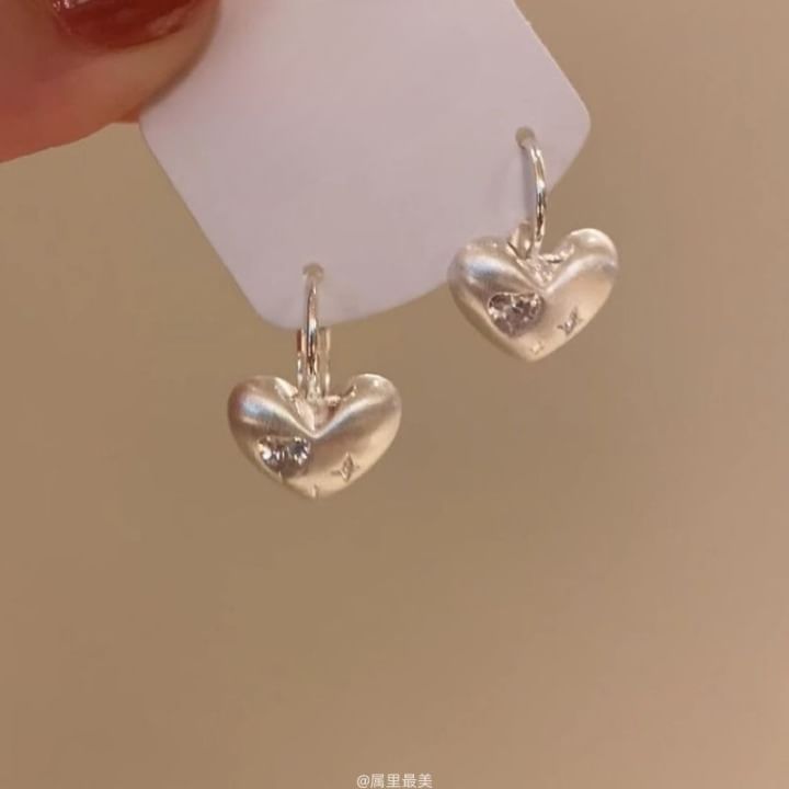 CZ Heart Earring Drop