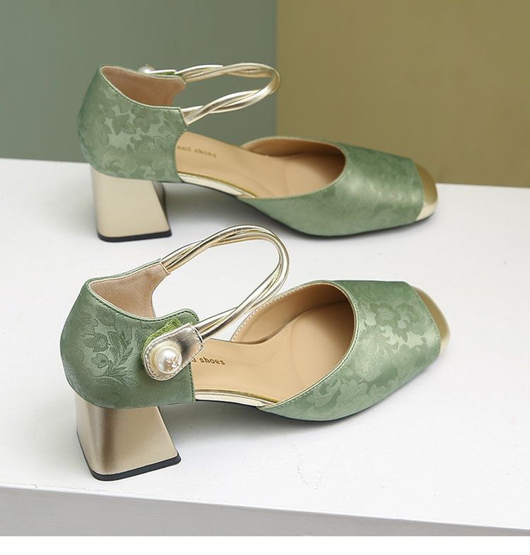 D'Orsay Sandals Block Heel