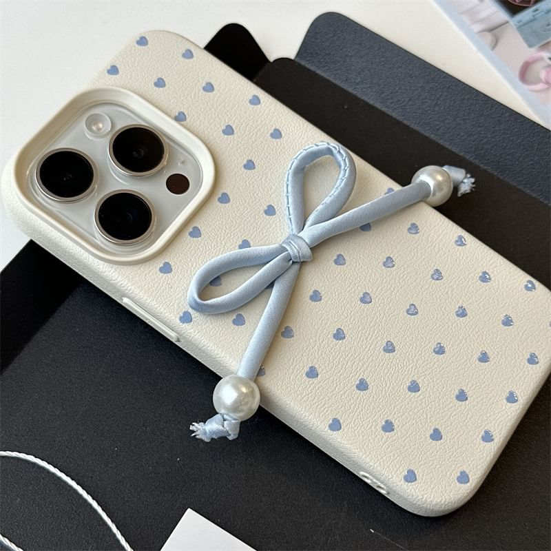 Heart Phone Case / Bow Adhesive Decoration / Set