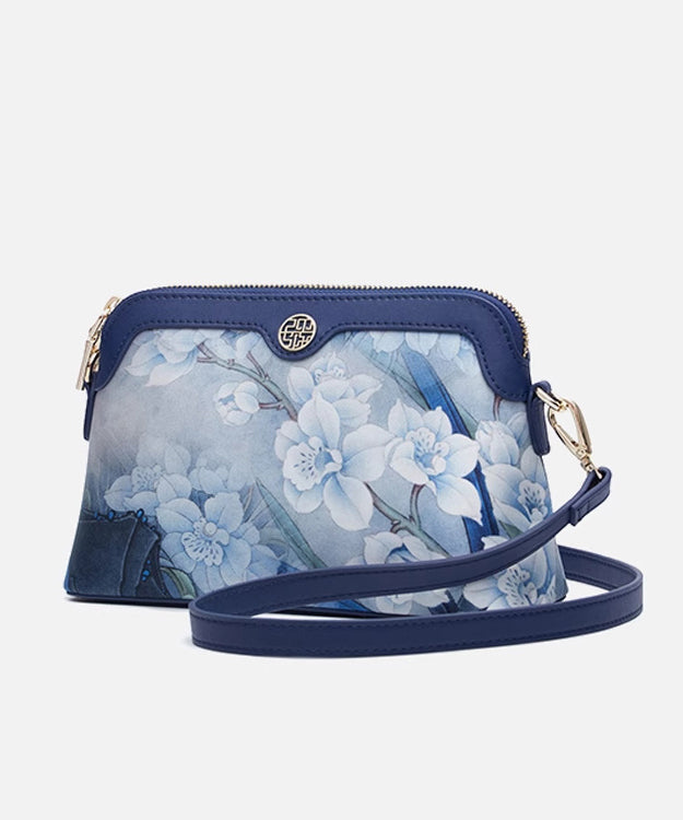 Navy Clutch Silk Organic Print Versatile Bag