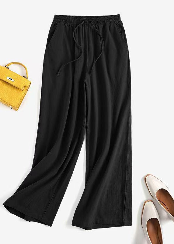 Wide Khaki Leg Waist Plus Summer Elastic Size Pants Pockets