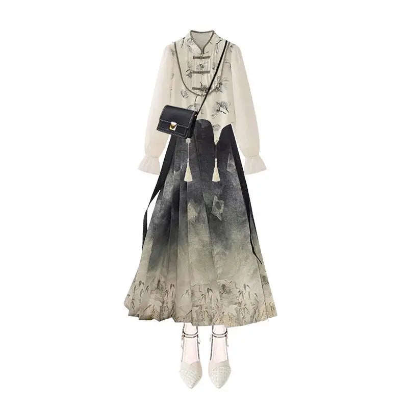 Vintage Floral Print Dress Set spreepickyshop