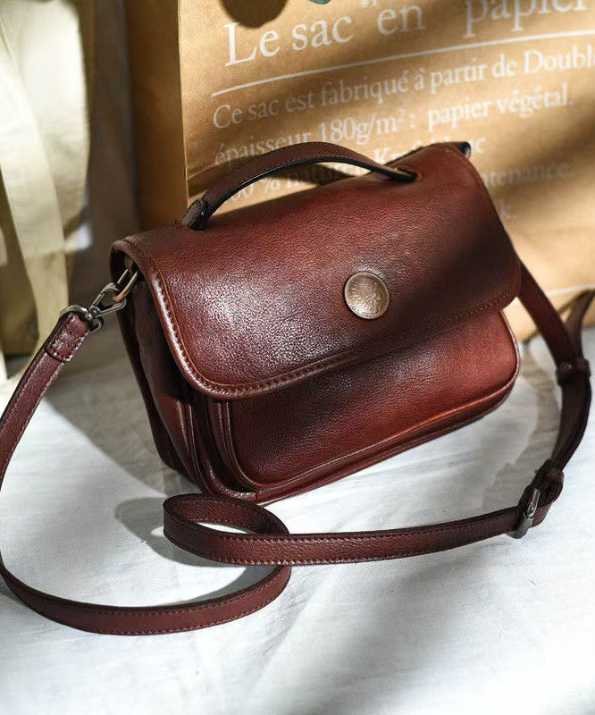 Durable CrossBody Leather Solid Messenger Bag Orange Women