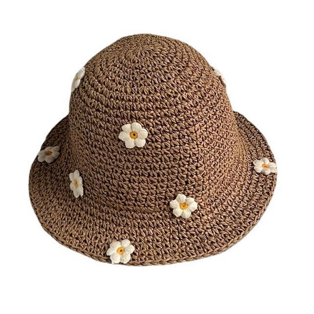 Hat Woven Floral Sun