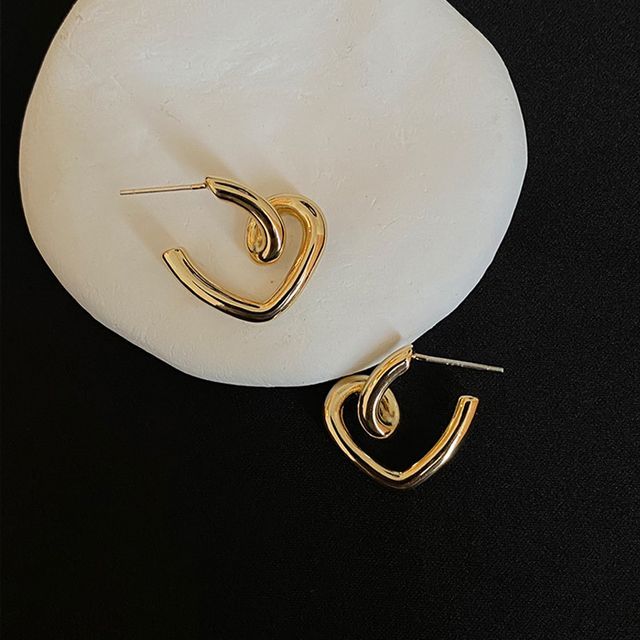 Boucle d'oreille en alliage en forme de cœur