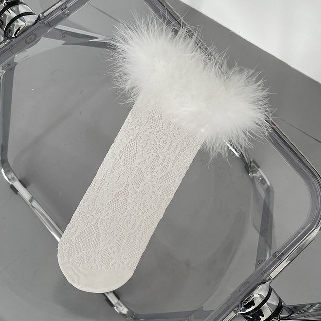 Chaussettes en dentelle à bordure moelleuse