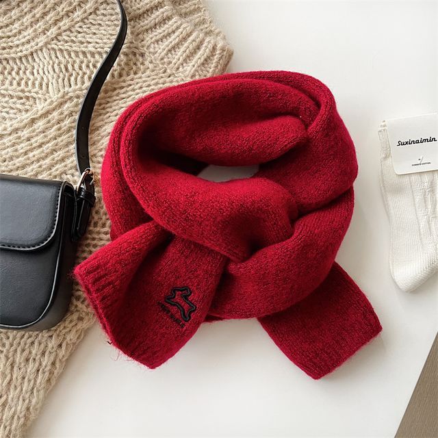 Rabbit Embroidered Scarf