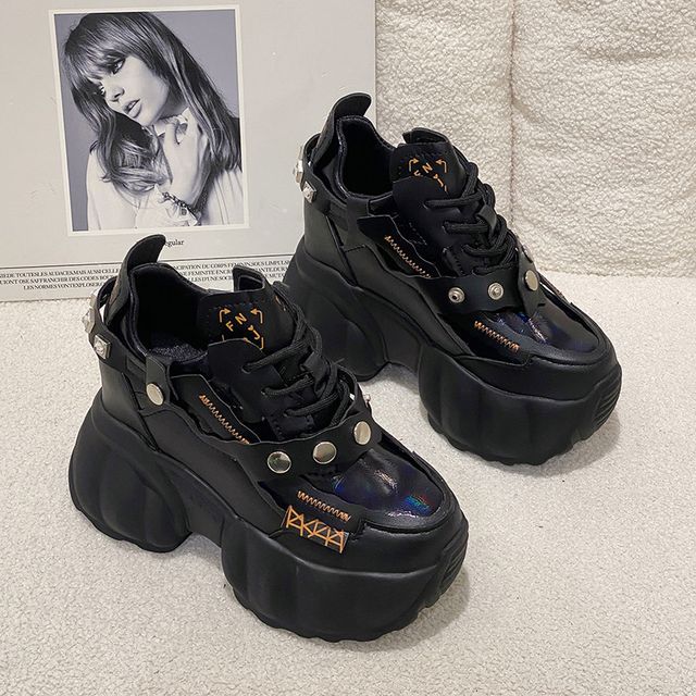 Platform Studded Sneakers
