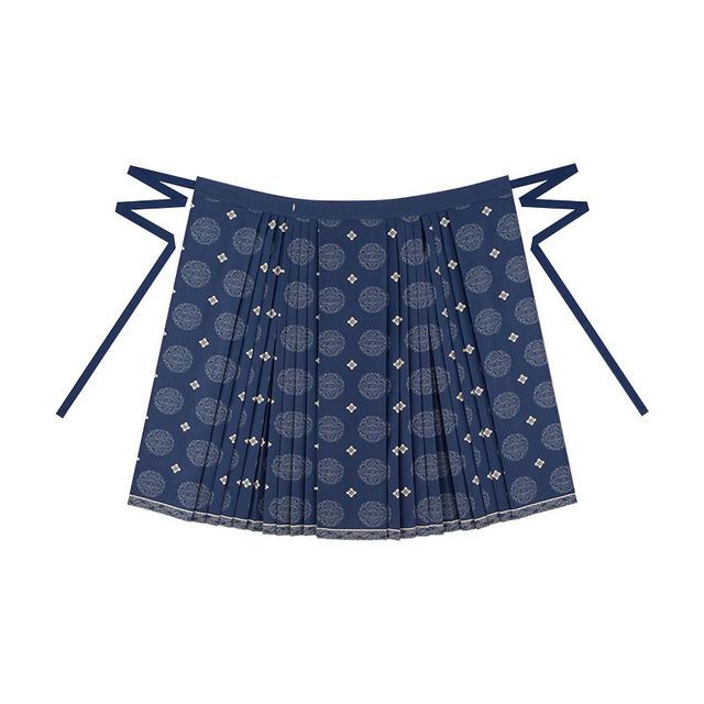 Chemisier brodé / Jupe portefeuille longue plissée à imprimé taille haute / Ensemble