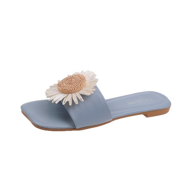 Sandals Slide Flower Applique