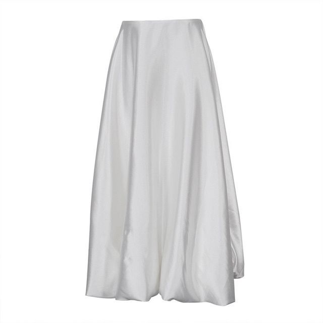 Maxi Waist Plain High A-Line Skirt