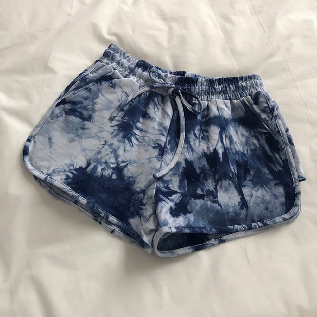 Waist Dye Hot Pants Tie Drawstring