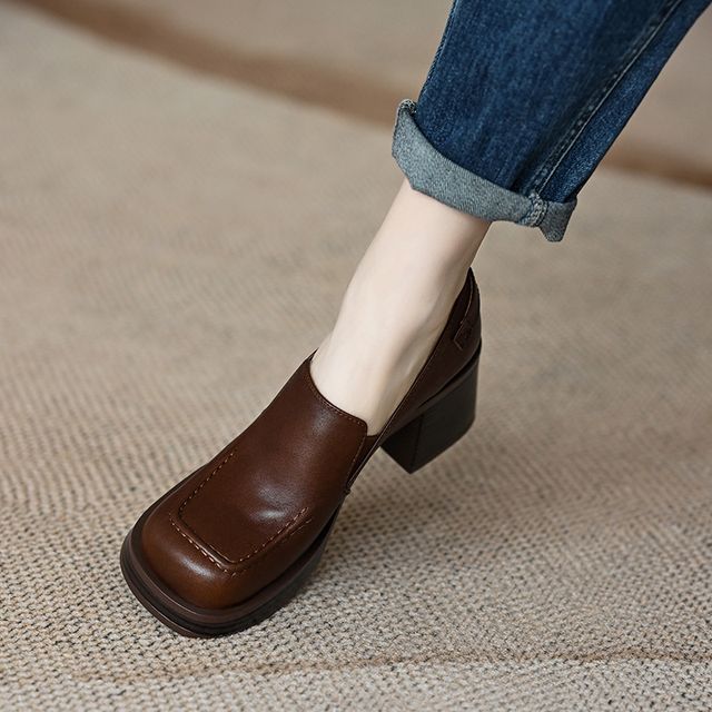 Loafers Buckled Block-Heel
