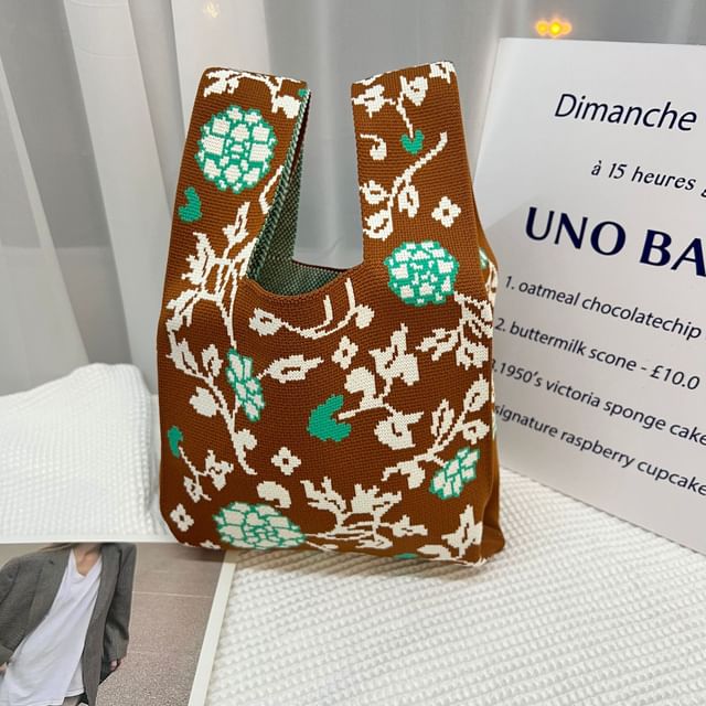 Tote Bag Knit Patterned