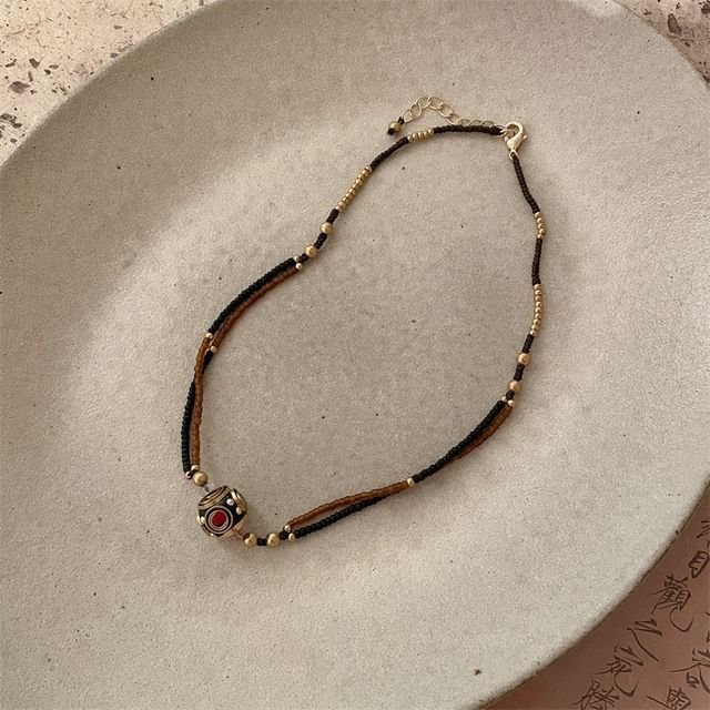 Cord Pendant / Choker Bead Bracelet