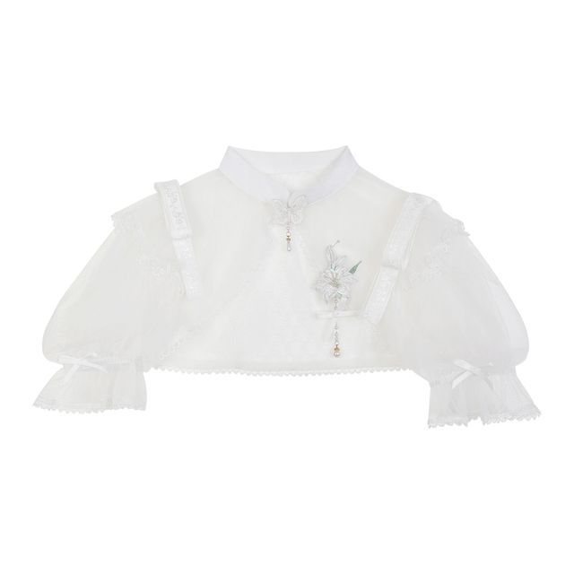 Kurzärmliges, schlichtes Bolero / ärmelloses A-Linien-Kleid aus Netzstoff / Set