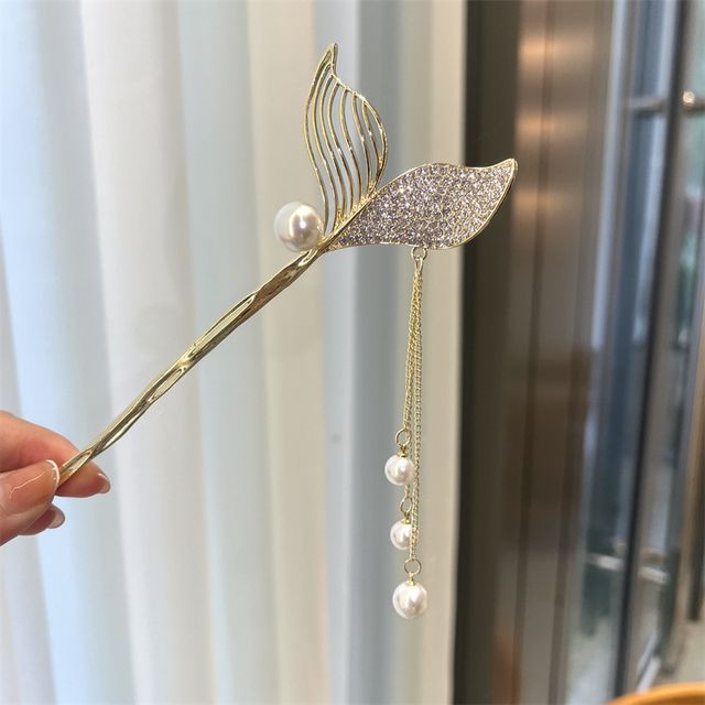 Queue de sirène en alliage de fausses perles et strass