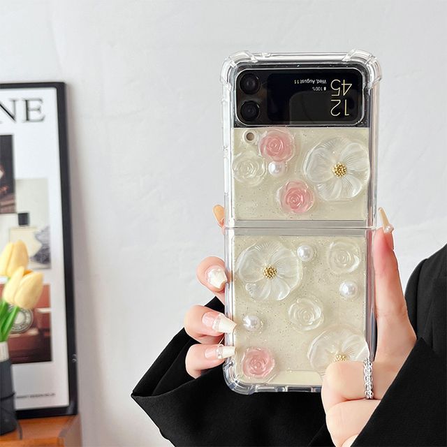 Pearl Floral Phone Faux Case