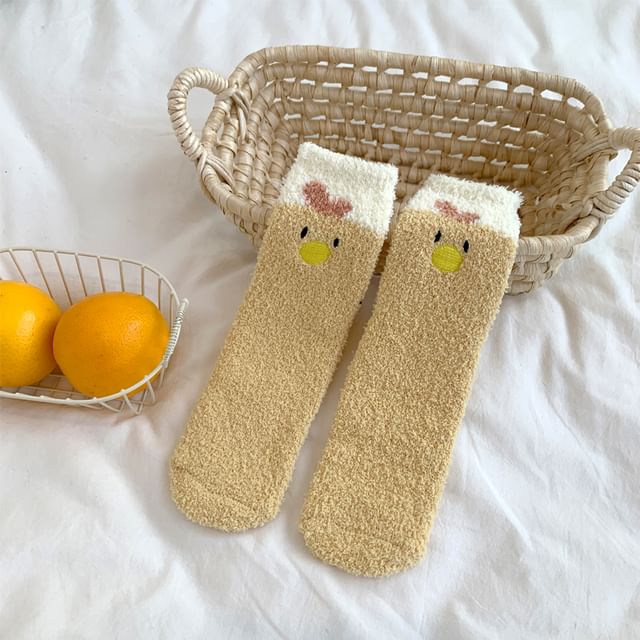 Chaussettes moelleuses à imprimé animal