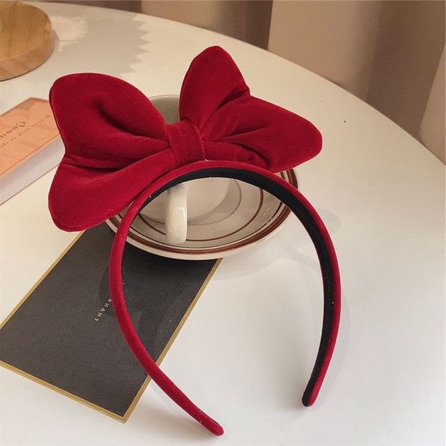 Velvet Headband Bow
