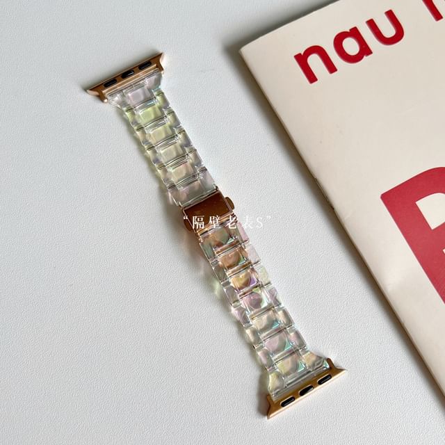 Bracelet de montre Apple transparent holographique / étui de protection en plastique / ensemble